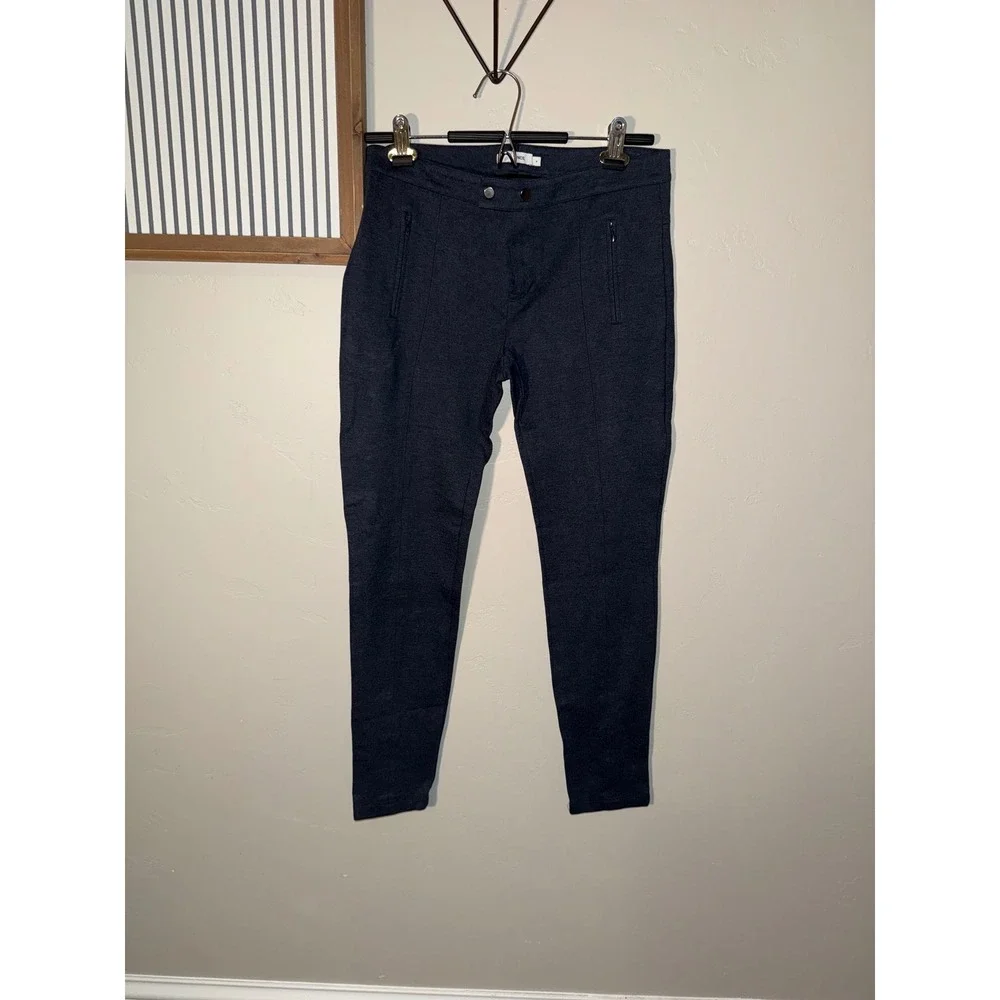 Vince Womens Charcoal Grey Skinny Leg Zip Pocket Ponte Pants‎ Size M Heathered